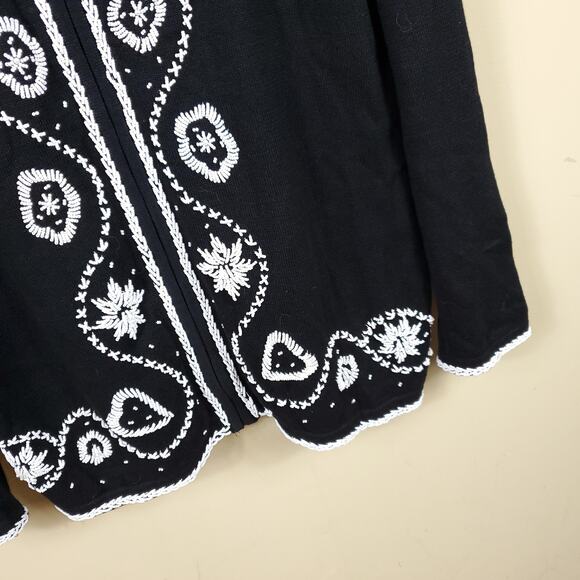 Terazzo Beaded Full Zip Sweater Size XL - Picture 3 of 9